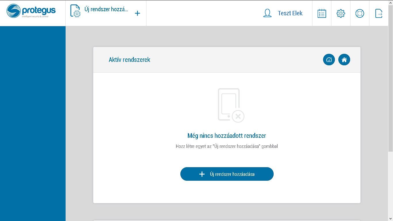 Protegus főoldal a belépés után